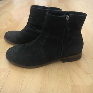 Franco Sarto Black Suede Kelvin Ankle Boots 8.5